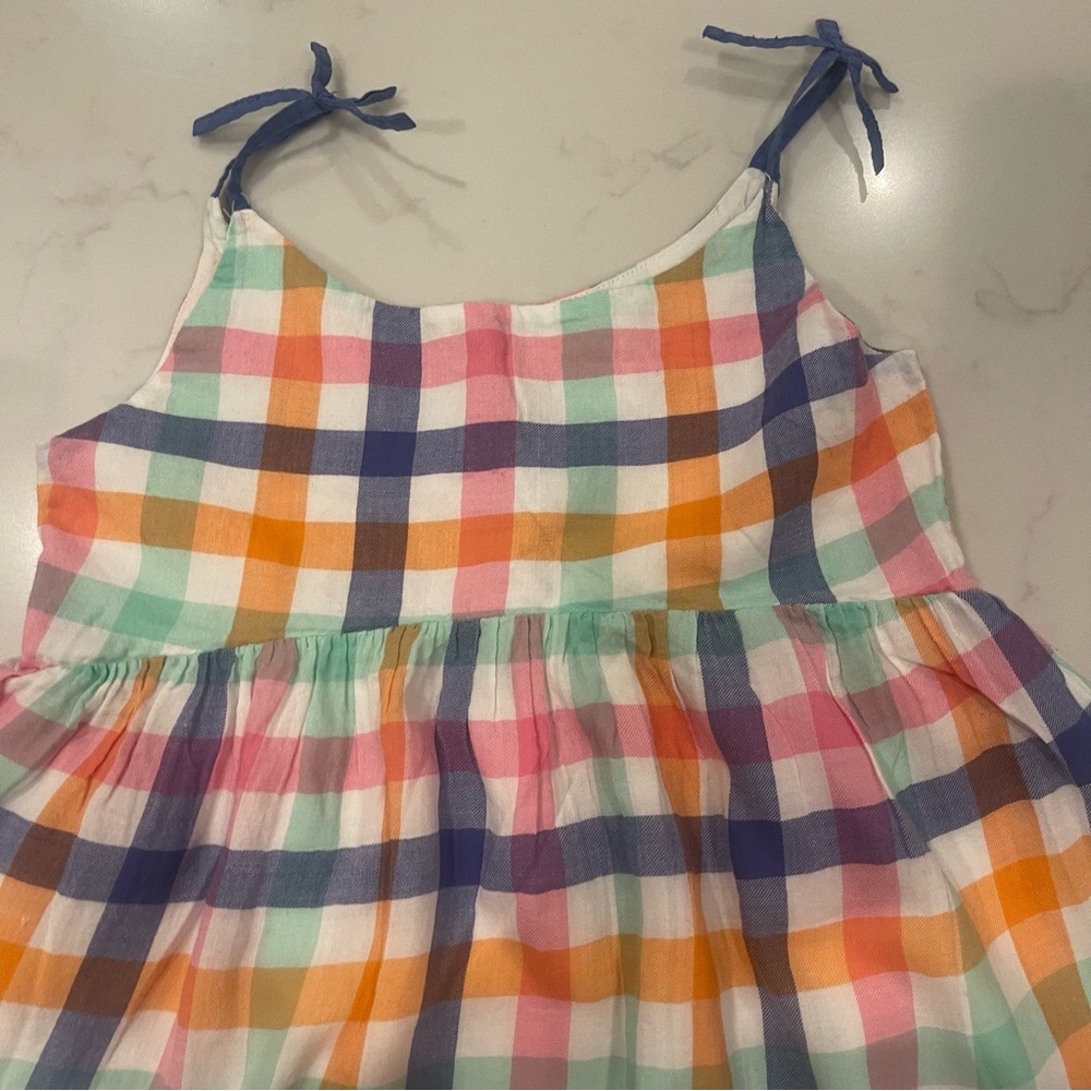 Mini Boden Checkered Spaghetti Strap Top 7-8 - Picture 4 of 8